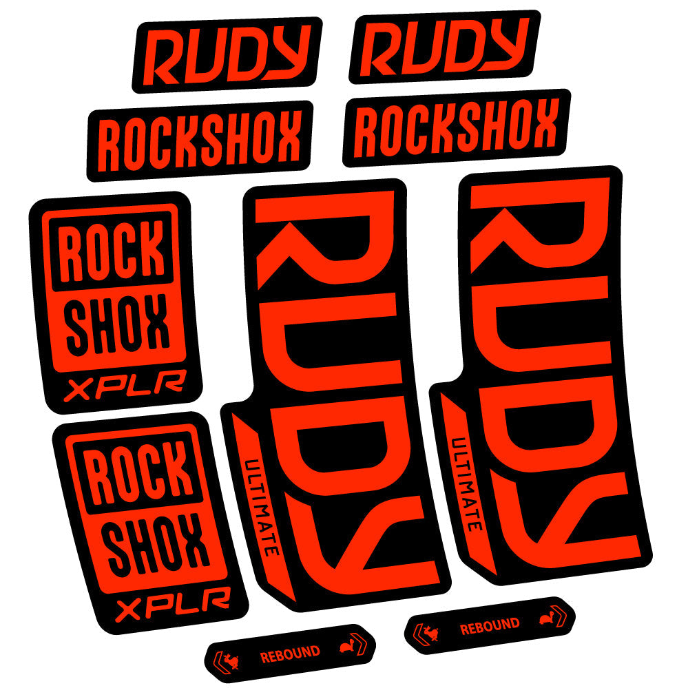 Autocollant RockShox Rudy Ultimate, Fourche 29, Autocollant vélo vinyle