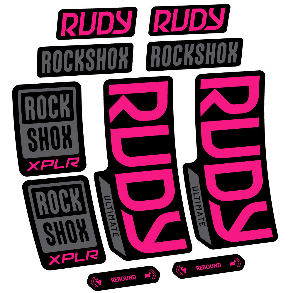 Autocollant RockShox Rudy Ultimate, Fourche 29, Autocollant vélo vinyle