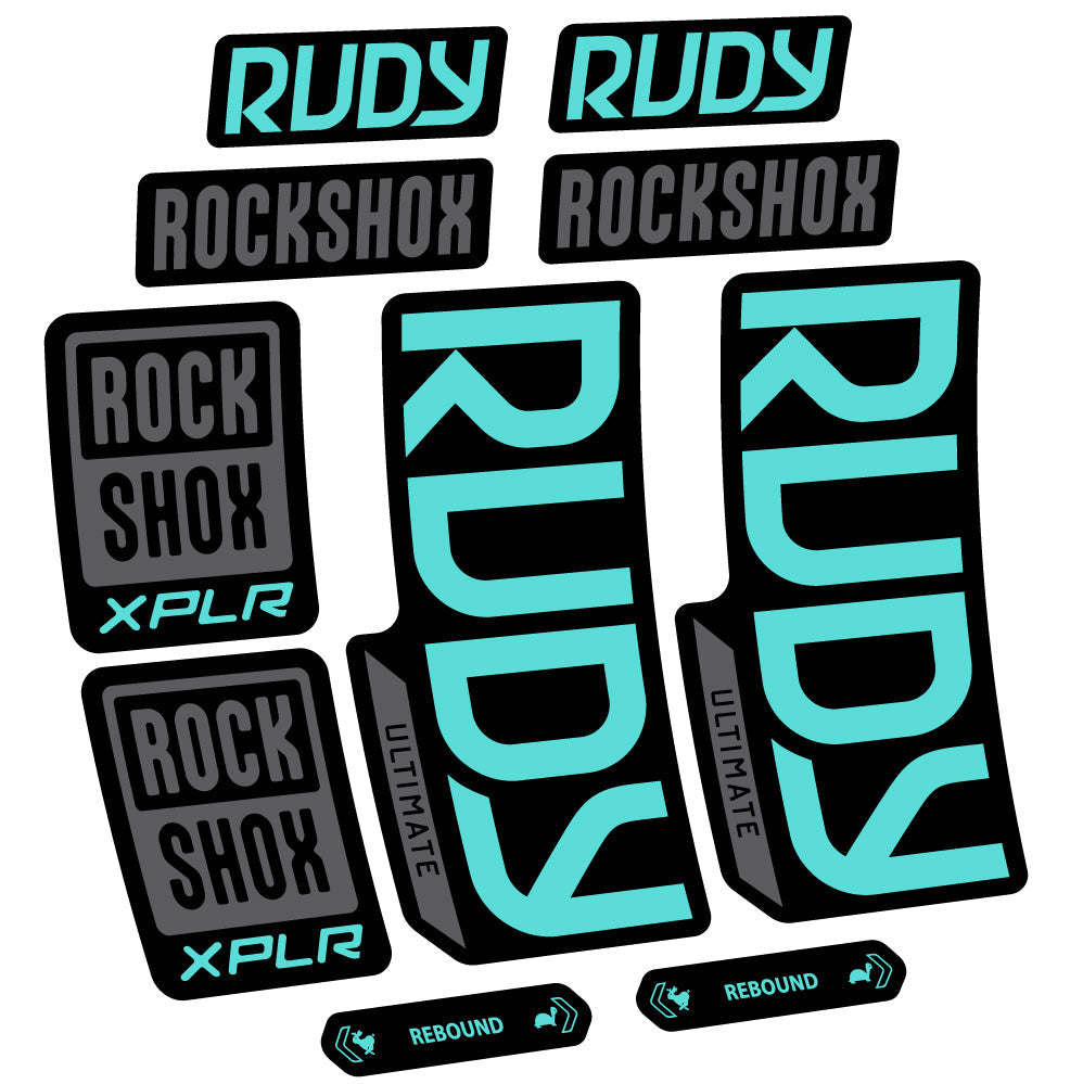 Autocollant RockShox Rudy Ultimate, Fourche 29, Autocollant vélo vinyle