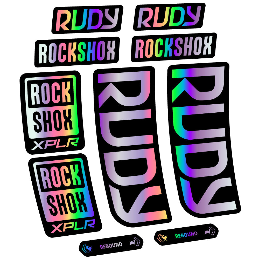Autocollant RockShox Rudy 2023-2024, Fourche 29, Autocollant vélo vinyle