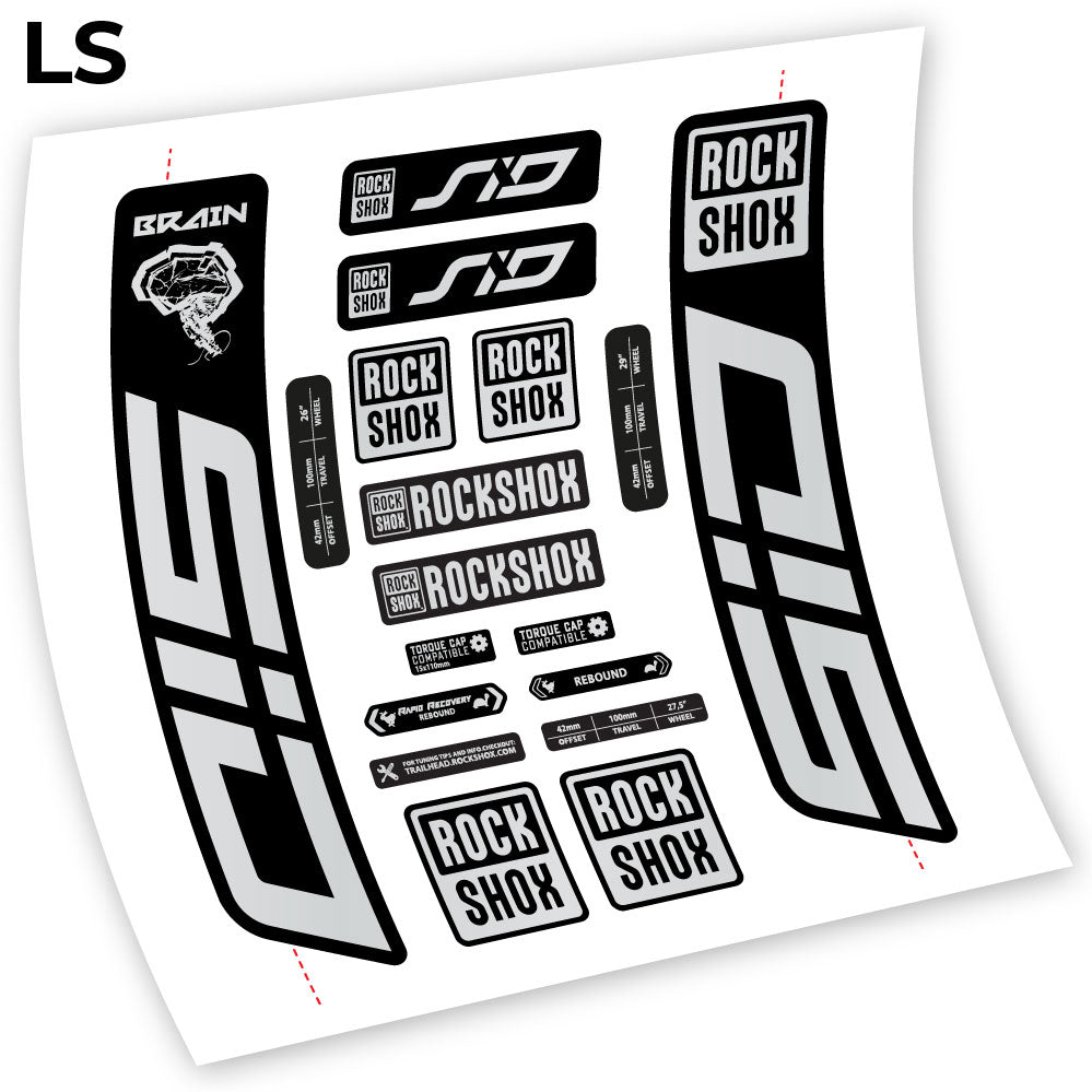 Autocollant, Rock Shox Sid Brain 2021-2024, Vélo Fourche, vinyle autocollant