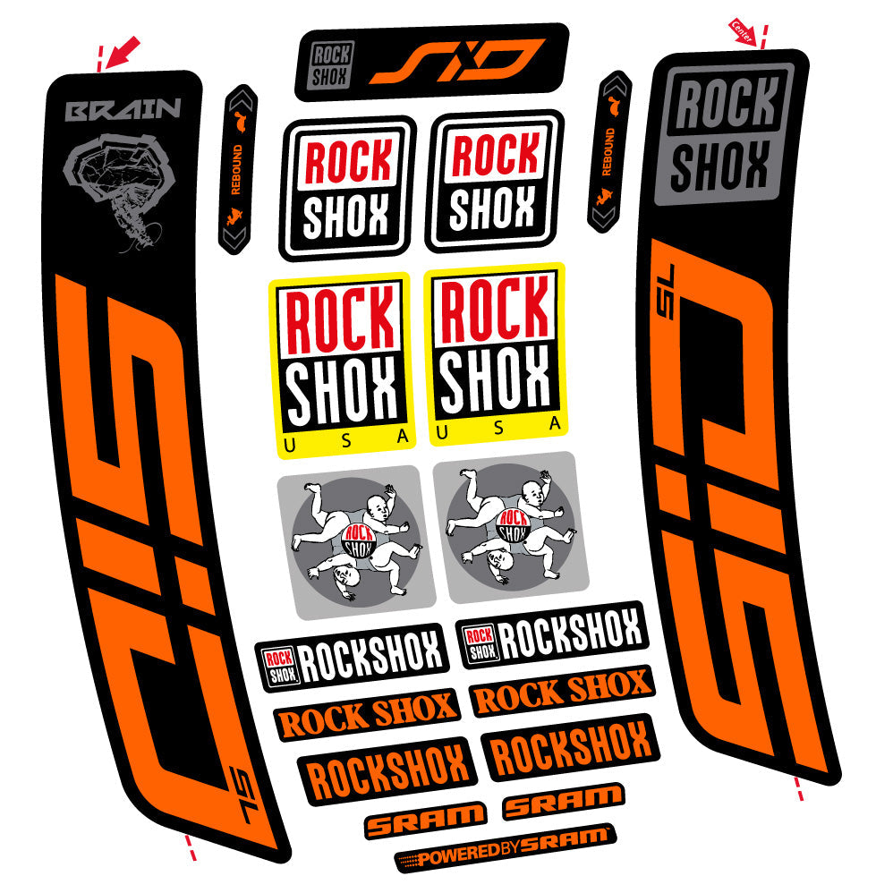 Autocollant Rock Shox Sid Brain SL 2021-2024, Fourche 29, Autocollant vélo vinyle
