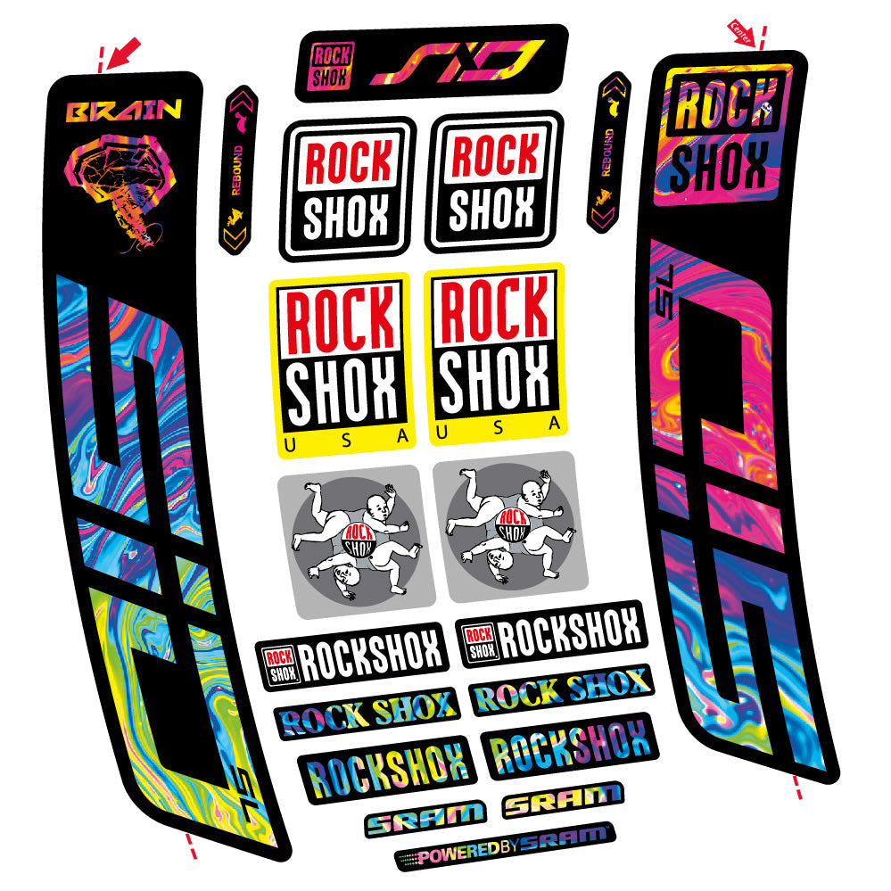 Autocollant Rock Shox Sid Brain SL 2021-2024, Fourche 29, Autocollant vélo vinyle