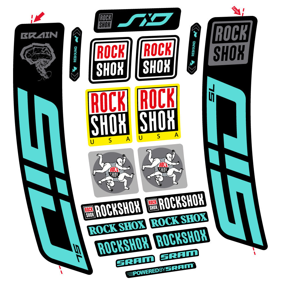 Autocollant Rock Shox Sid Brain SL 2021-2024, Fourche 29, Autocollant vélo vinyle