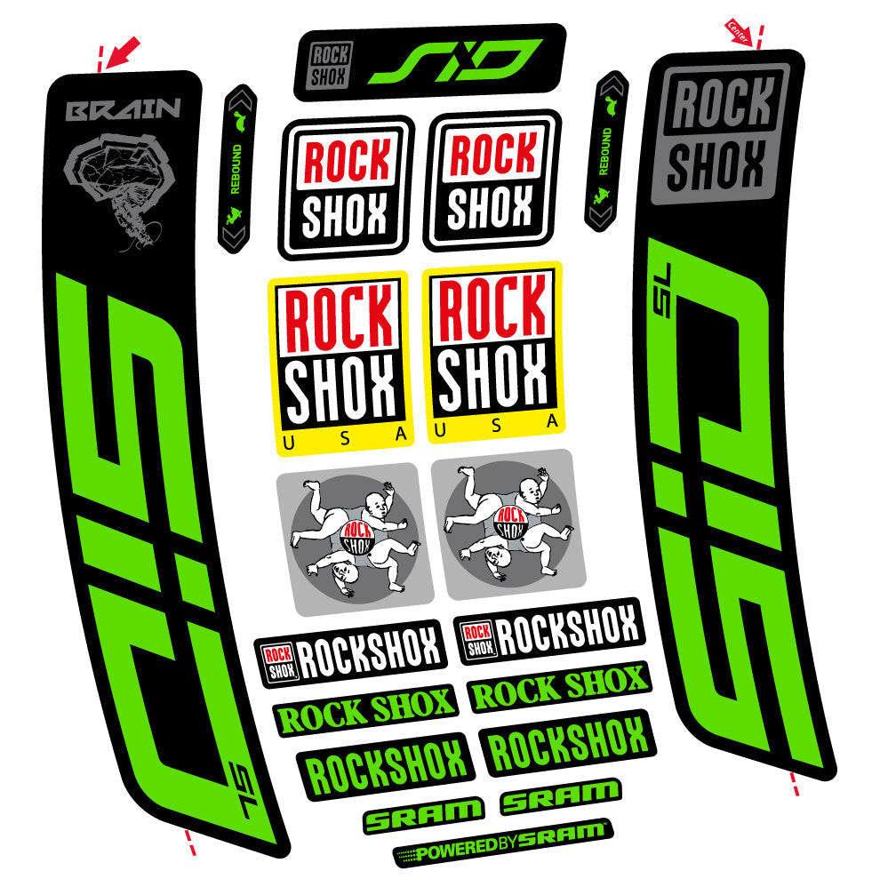 Autocollant Rock Shox Sid Brain SL 2021-2024, Fourche 29, Autocollant vélo vinyle