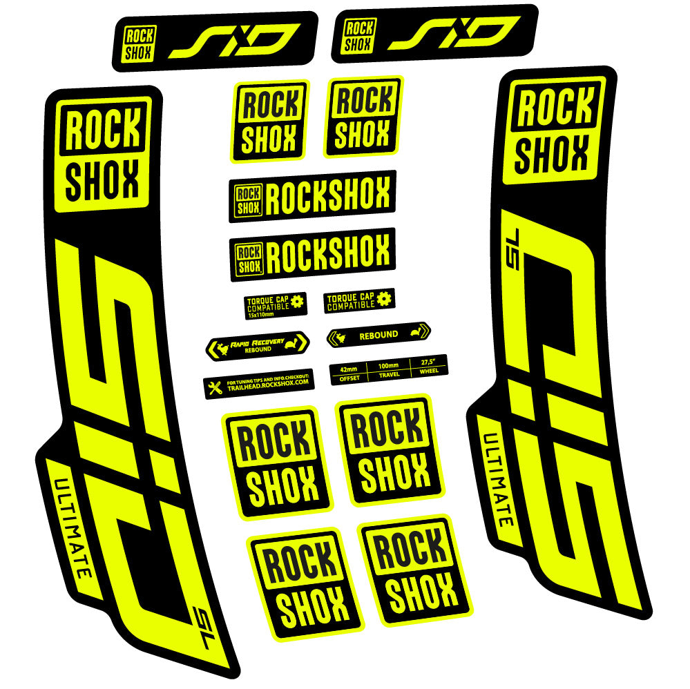 Autocollant Rock Shox Sid Ultimate SL 2021, Fourche 29, Autocollant Vélo vinyle