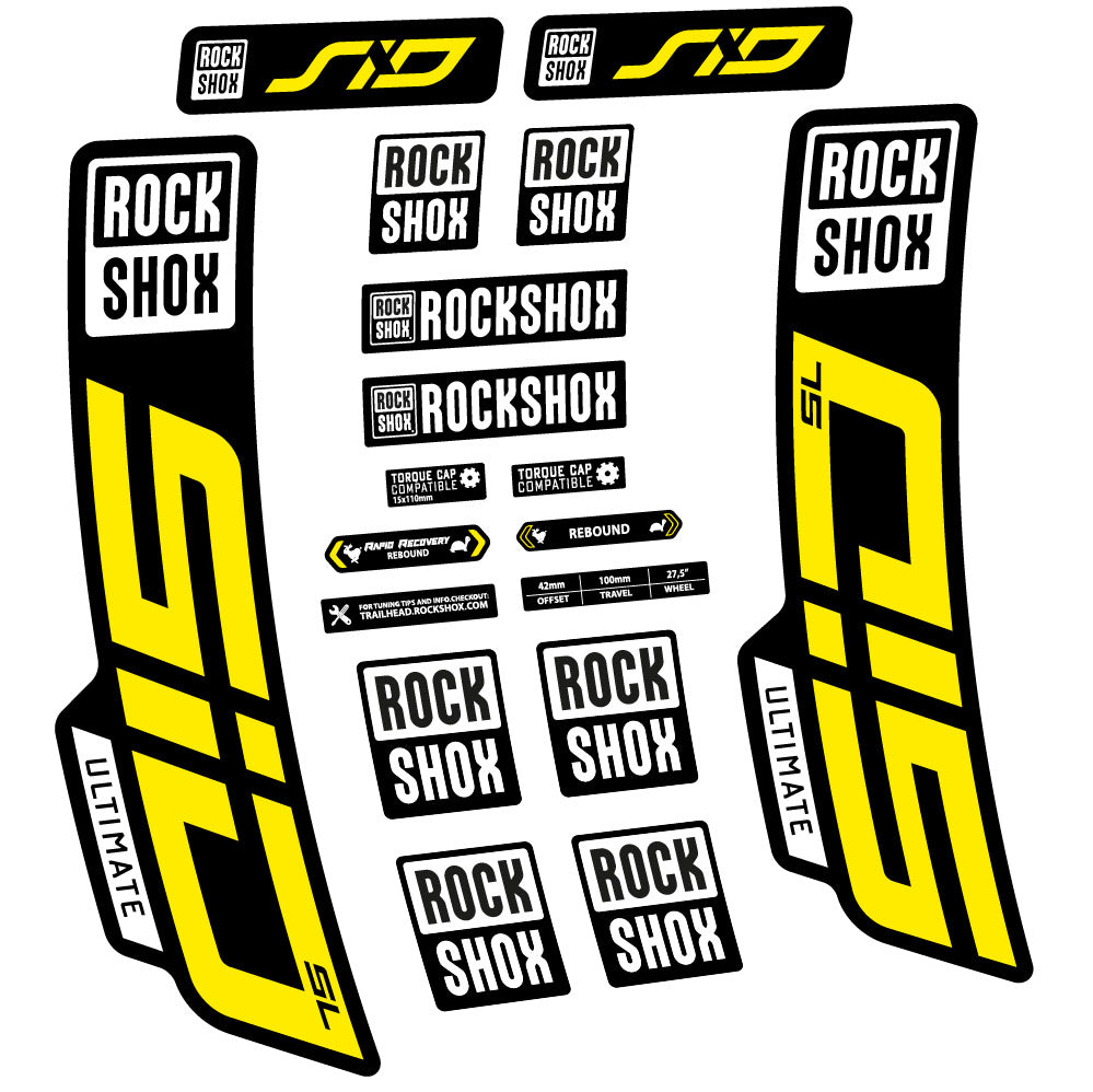 Autocollant Rock Shox Sid Ultimate SL 2021, Fourche 29, Autocollant Vélo vinyle