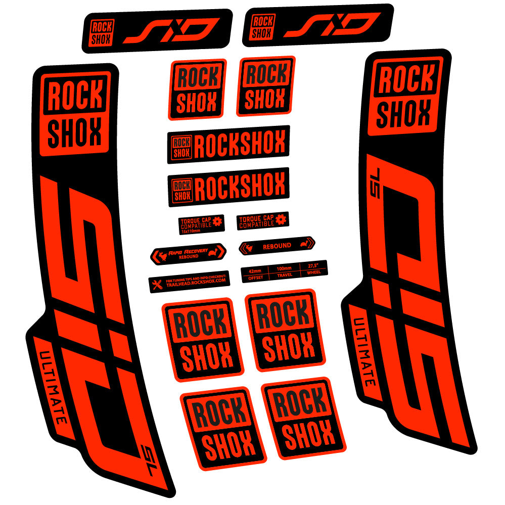 Autocollant Rock Shox Sid Ultimate SL 2021, Fourche 29, Autocollant Vélo vinyle