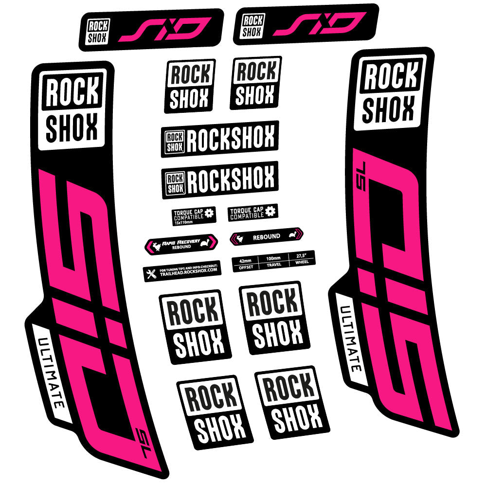 Autocollant Rock Shox Sid Ultimate SL 2021, Fourche 29, Autocollant Vélo vinyle