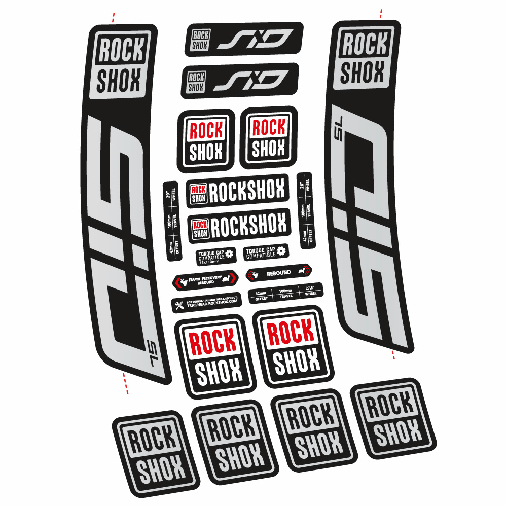 Autocollant Rock Shox Sid SL 2021, Fourche 29, Autocollant Vélo vinyle