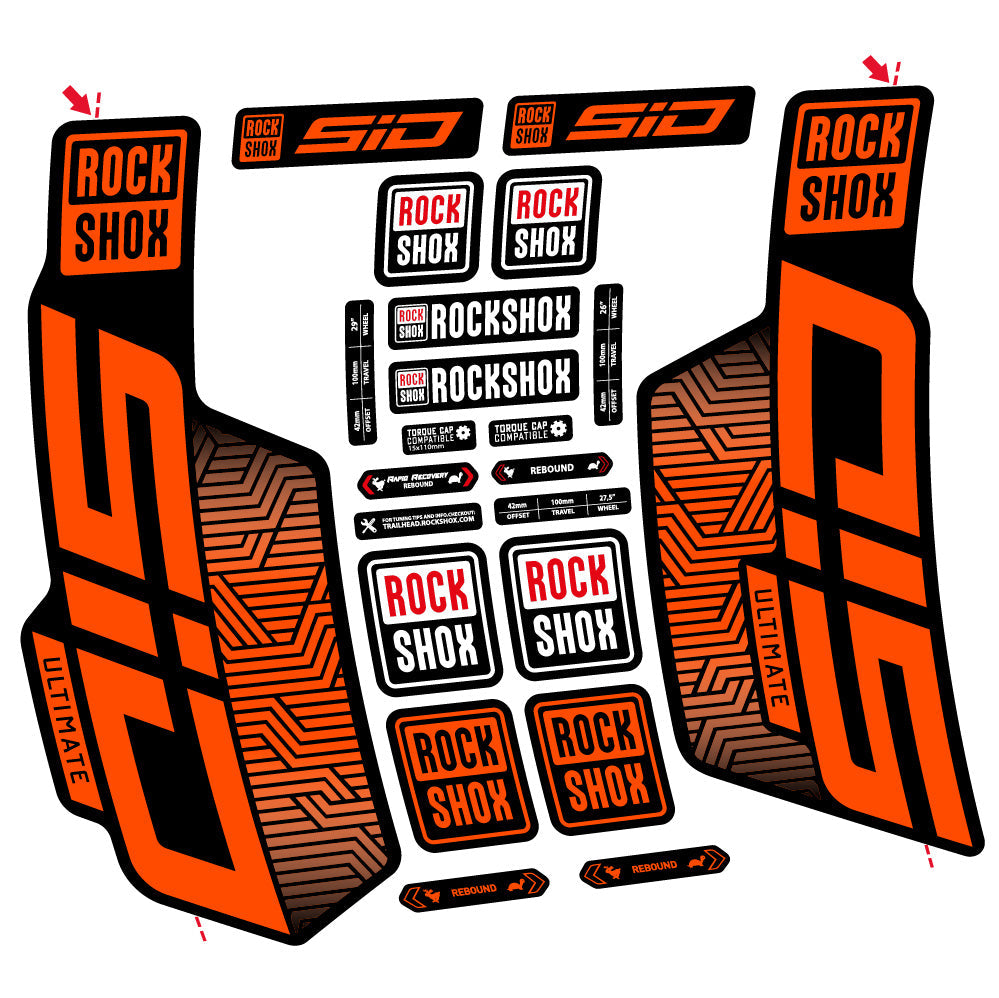 Autocollant Rock Shox Sid Ultimate Flight Attendant, Fourche 29, Autocollant Vélo vinyle