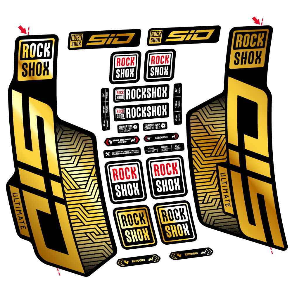 Autocollant Rock Shox Sid Ultimate Flight Attendant, Fourche 29, Autocollant Vélo vinyle