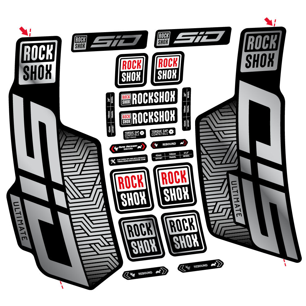 Autocollant Rock Shox Sid Ultimate Flight Attendant, Fourche 29, Autocollant Vélo vinyle