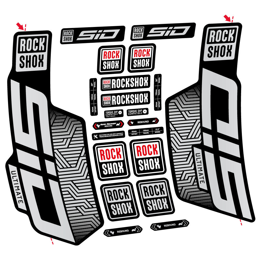 Autocollant Rock Shox Sid Ultimate Flight Attendant, Fourche 29, Autocollant Vélo vinyle