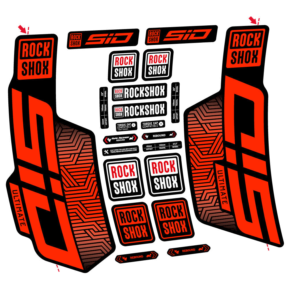 Autocollant Rock Shox Sid Ultimate Flight Attendant, Fourche 29, Autocollant Vélo vinyle
