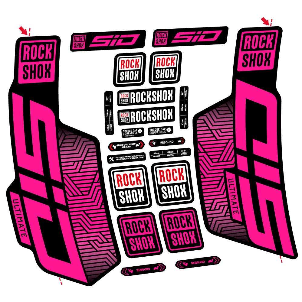 Autocollant Rock Shox Sid Ultimate Flight Attendant, Fourche 29, Autocollant Vélo vinyle