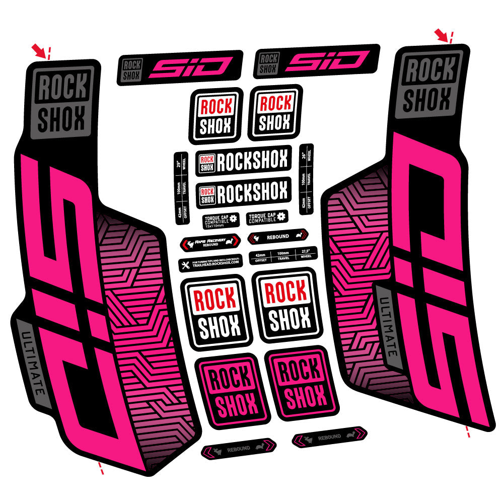 Autocollant Rock Shox Sid Ultimate Flight Attendant, Fourche 29, Autocollant Vélo vinyle