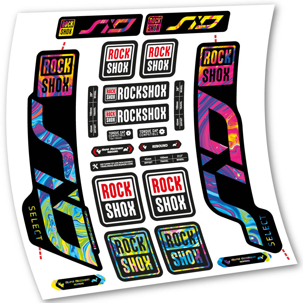 Autocollant, Rock Shox Sid Select 2020, Vélo Fourche, vinyle autocollant