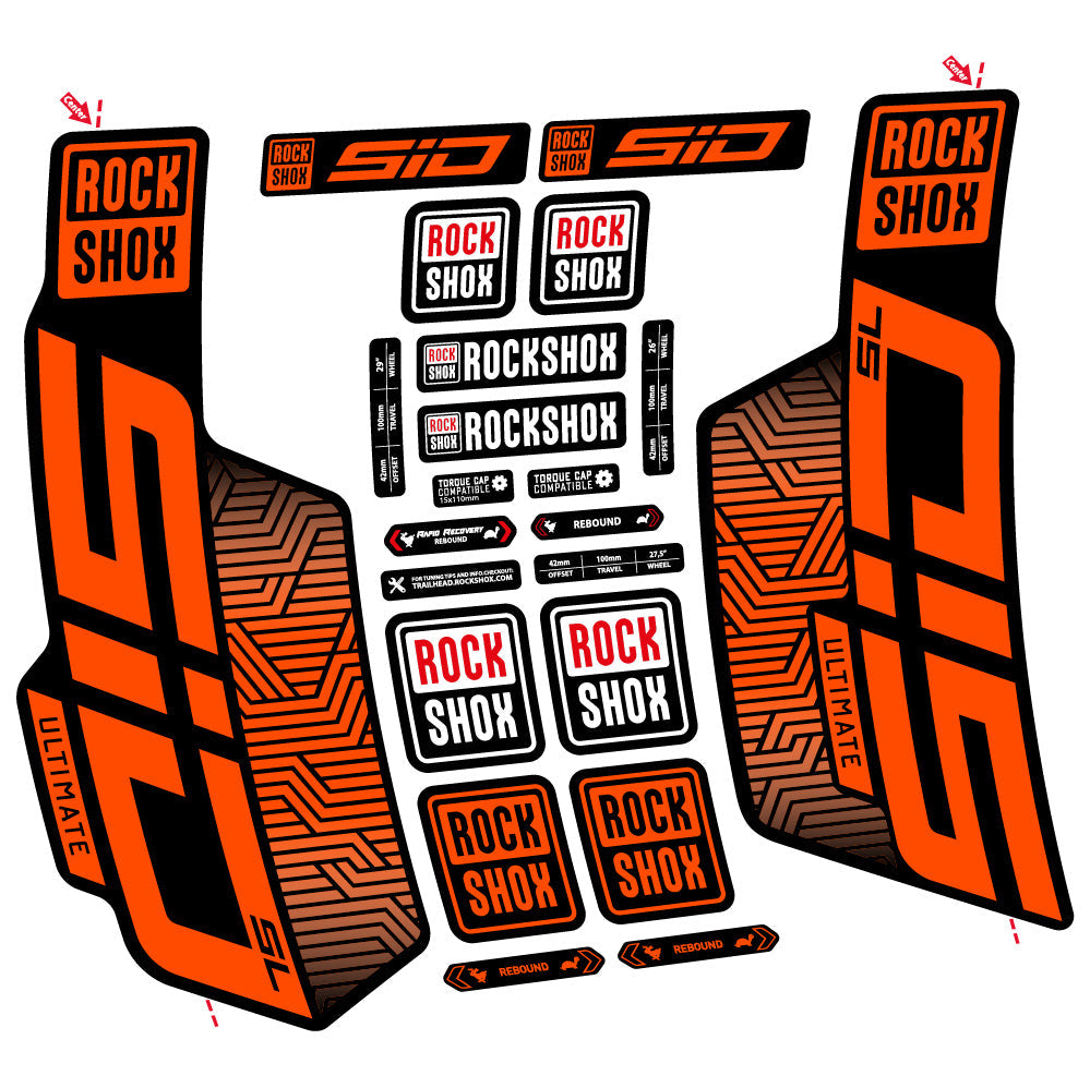 Autocollant Rock Shox Sid SL Ultimate Flight Attendant, Fourche 29, Autocollant Vélo vinyle