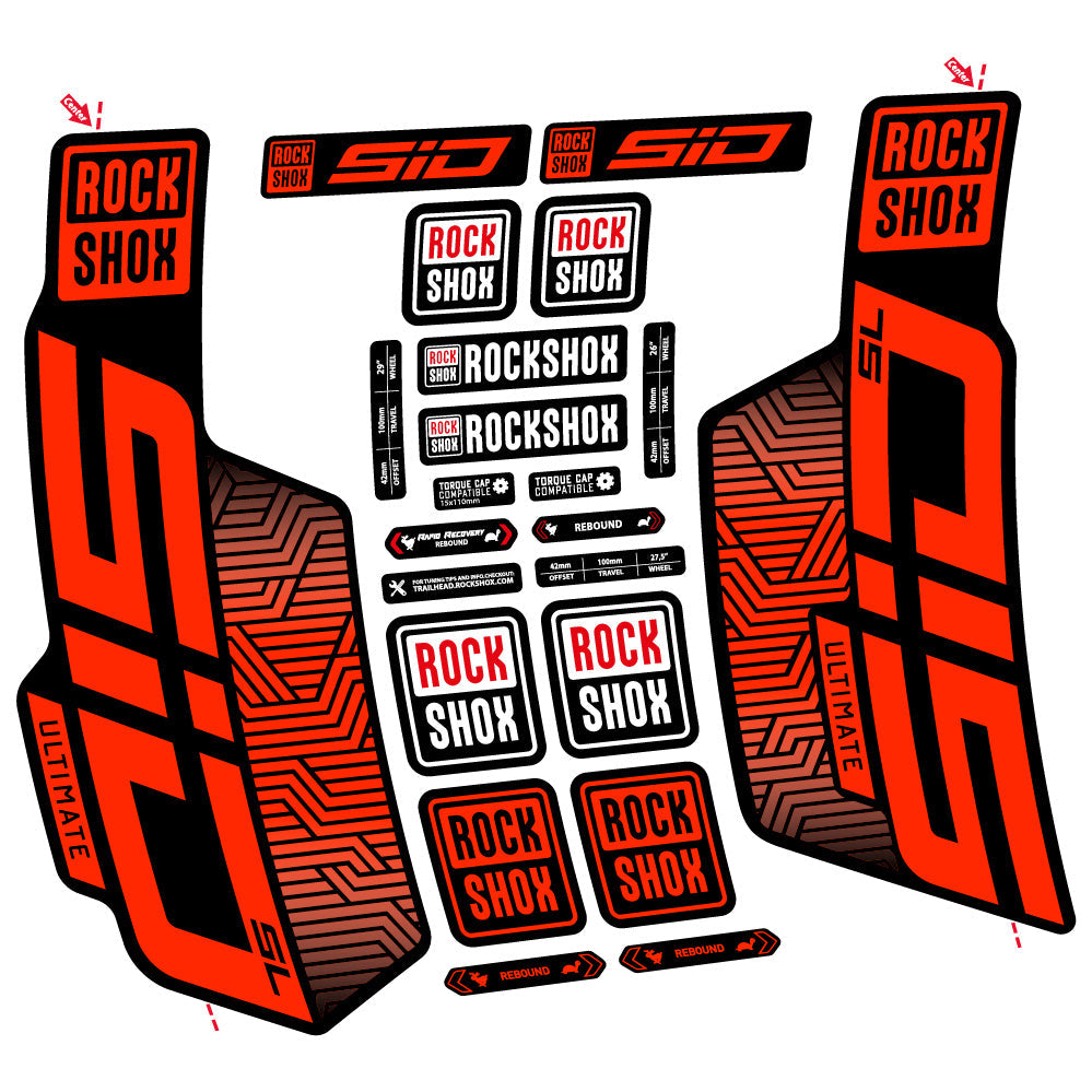 Autocollant Rock Shox Sid SL Ultimate Flight Attendant, Fourche 29, Autocollant Vélo vinyle