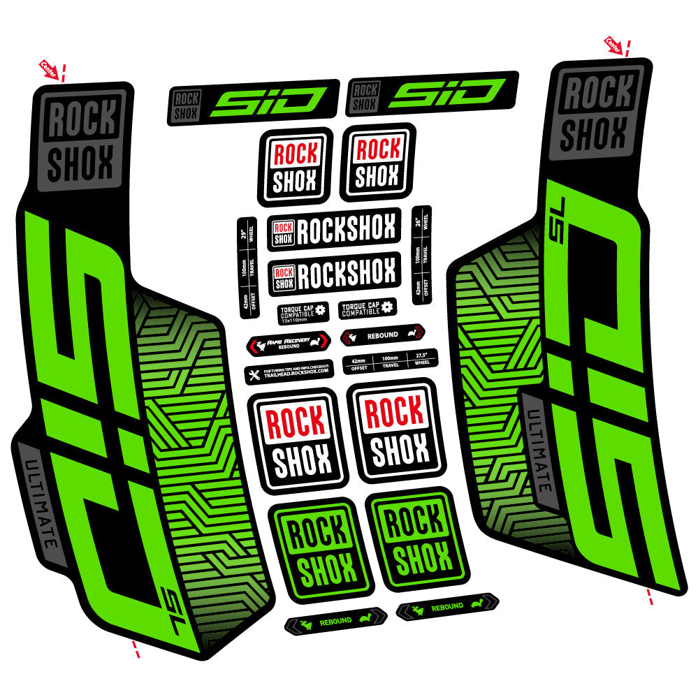Autocollant Rock Shox Sid SL Ultimate Flight Attendant, Fourche 29, Autocollant Vélo vinyle