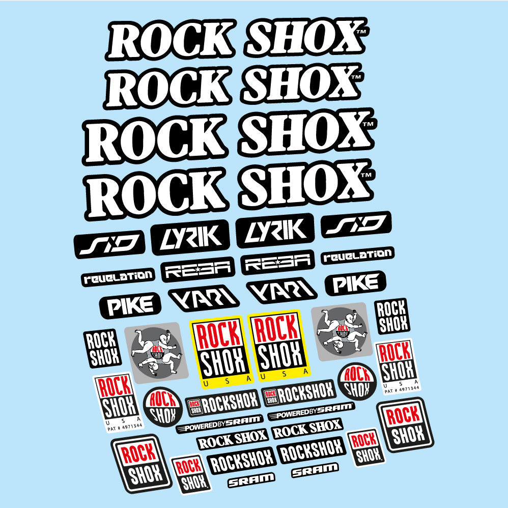 Autocollant Rock Shox Retro Vintage, Fourche 29, Autocollant vélo vinyle