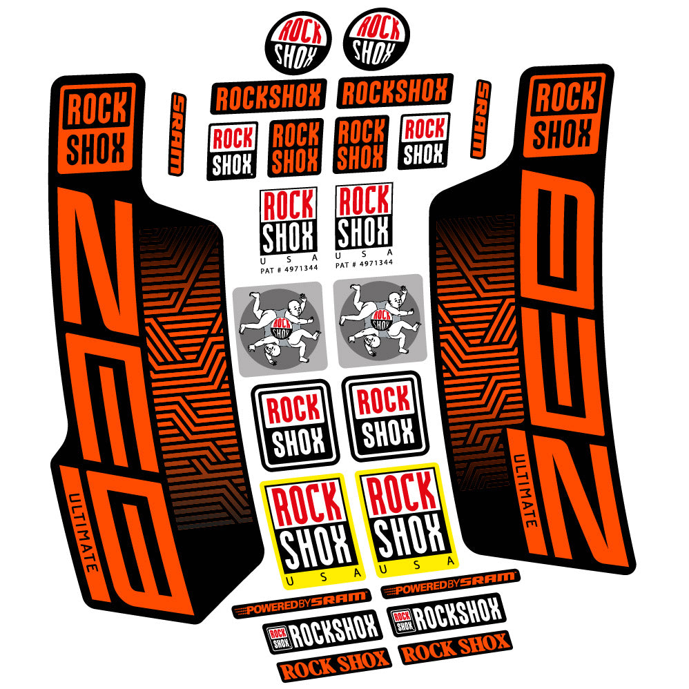 Autocollant Rock Shox Zeb Ultimate 2023, Fourche 29, Autocollant Vélo vinyle