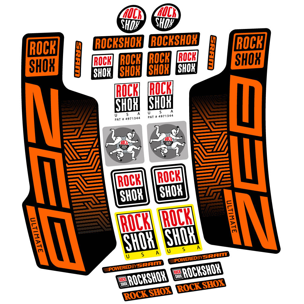 Autocollant Rock Shox Zeb Ultimate 2023, Fourche 29, Autocollant Vélo vinyle