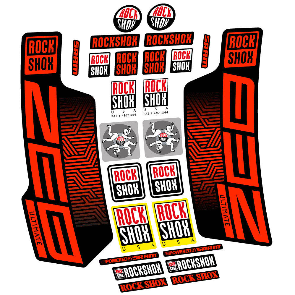 Autocollant Rock Shox Zeb Ultimate 2023, Fourche 29, Autocollant Vélo vinyle