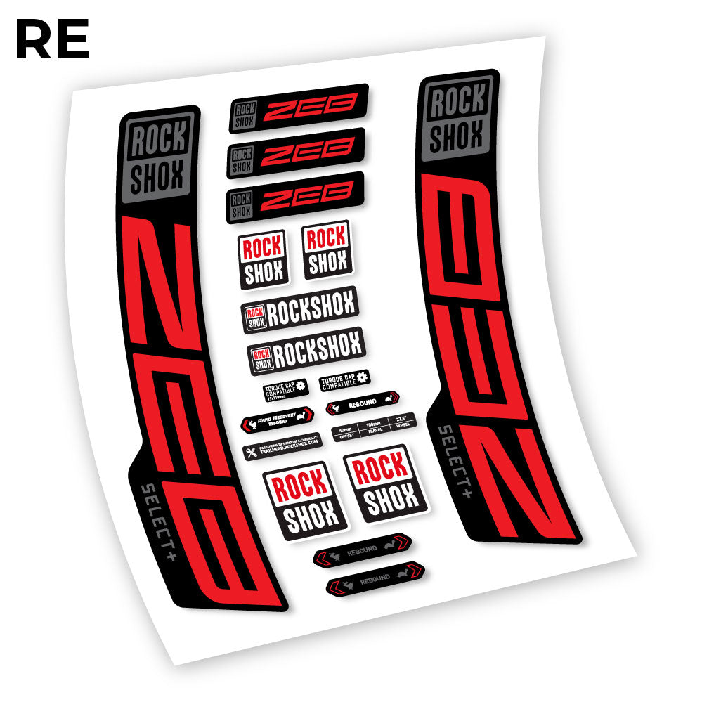 Autocollant, Rock Shox Zeb Select+ 2020-2024, autocollant Vélo Fourche Vinyle
