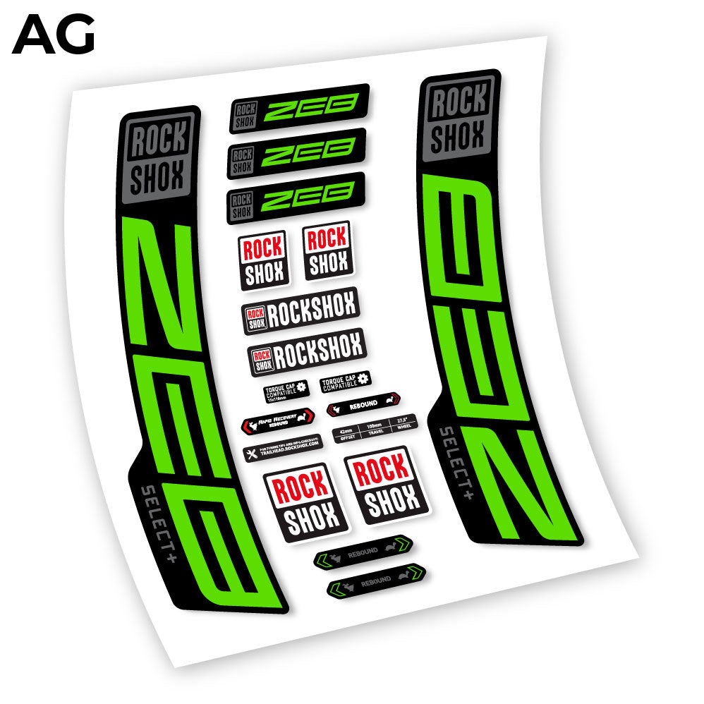 Autocollant, Rock Shox Zeb Select+ 2020-2024, autocollant Vélo Fourche Vinyle