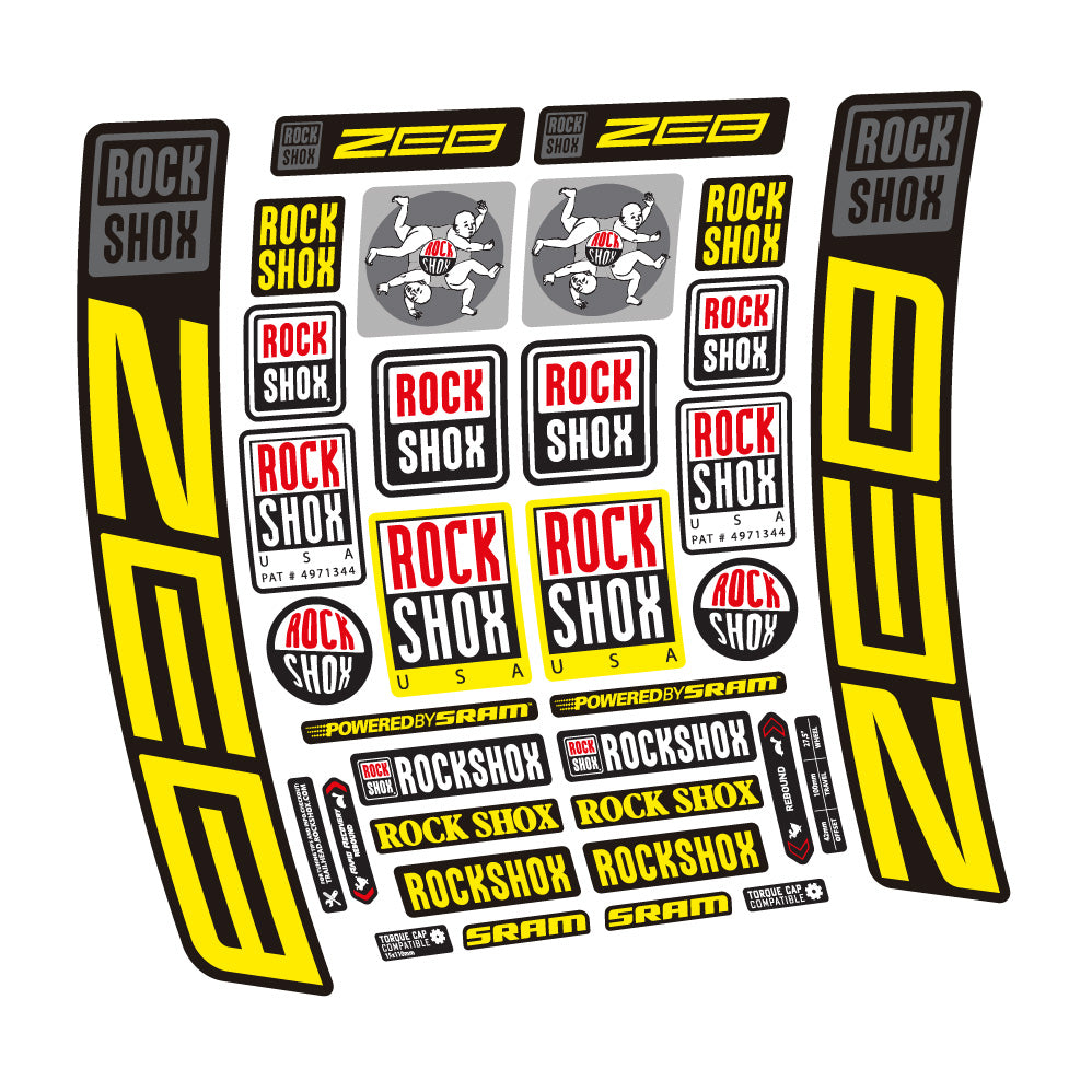 Autocollant Rock Shox ZEB R 2020-2024, Fourche 29, Autocollant vélo vinyle