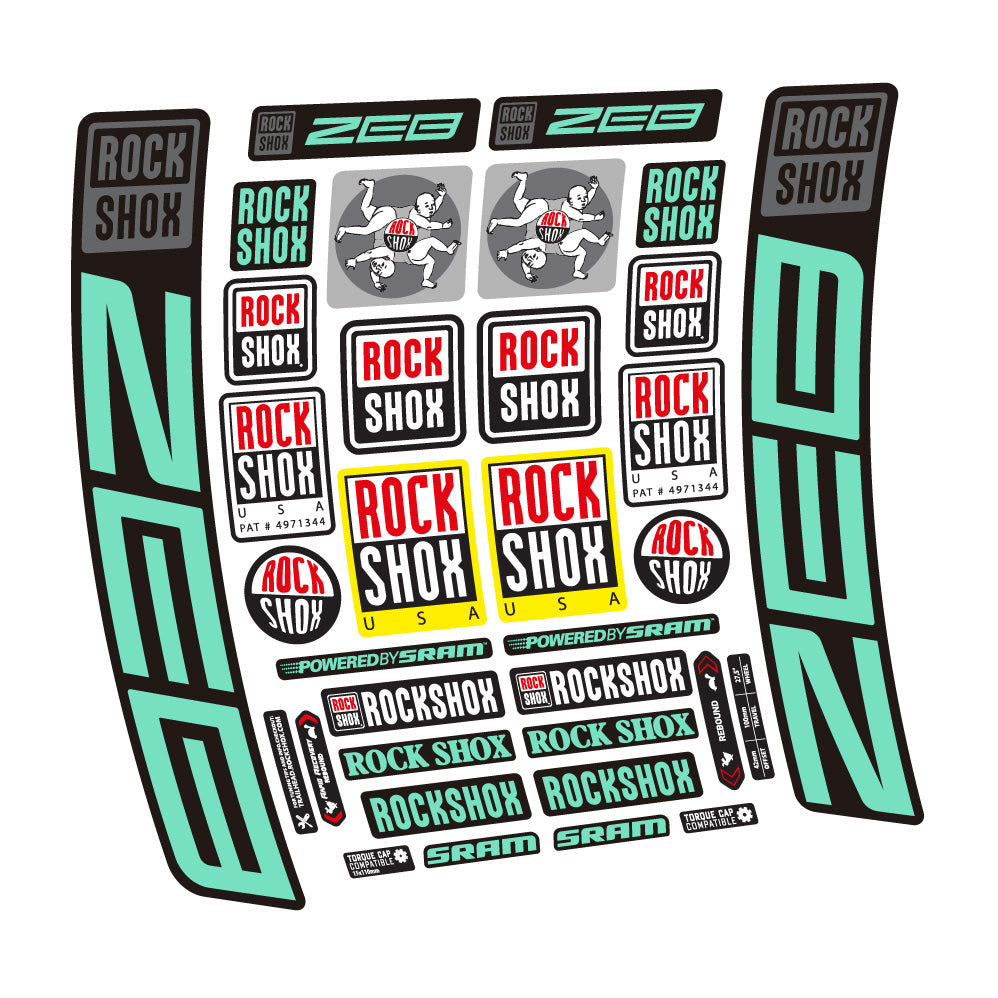 Autocollant Rock Shox ZEB R 2020-2024, Fourche 29, Autocollant vélo vinyle