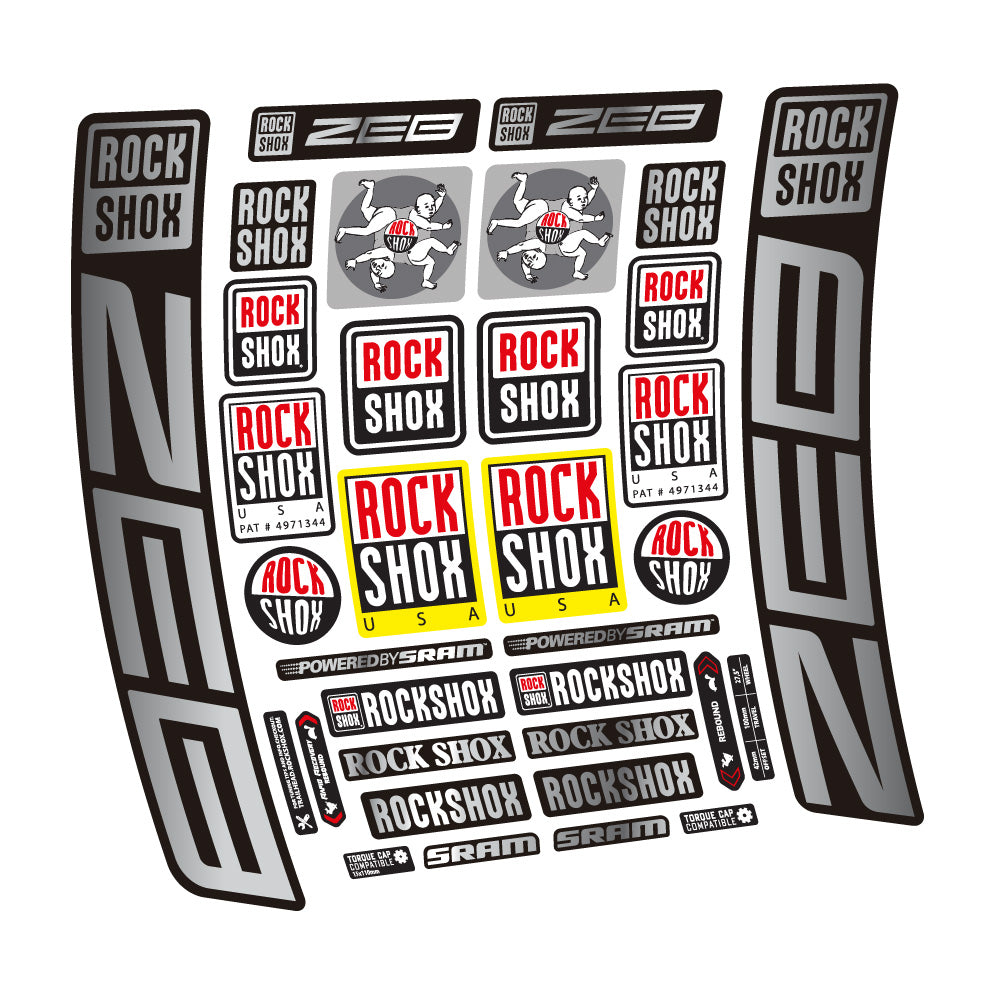 Autocollant Rock Shox ZEB R 2020-2024, Fourche 29, Autocollant vélo vinyle