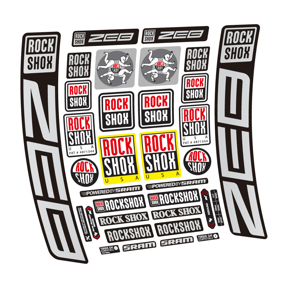 Autocollant Rock Shox ZEB R 2020-2024, Fourche 29, Autocollant vélo vinyle