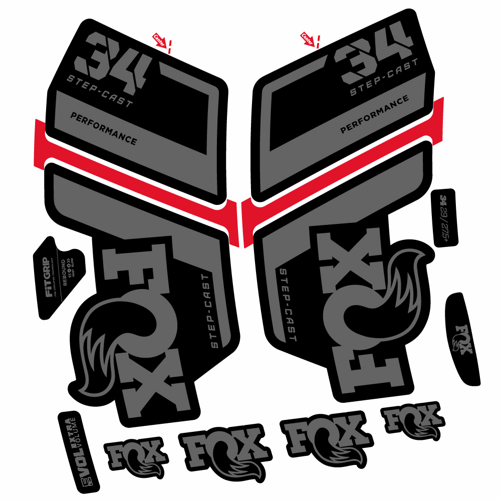 Autocollant Fox 34 Performance SC 2022, Fourche 29, Autocollant Vélo vinyle