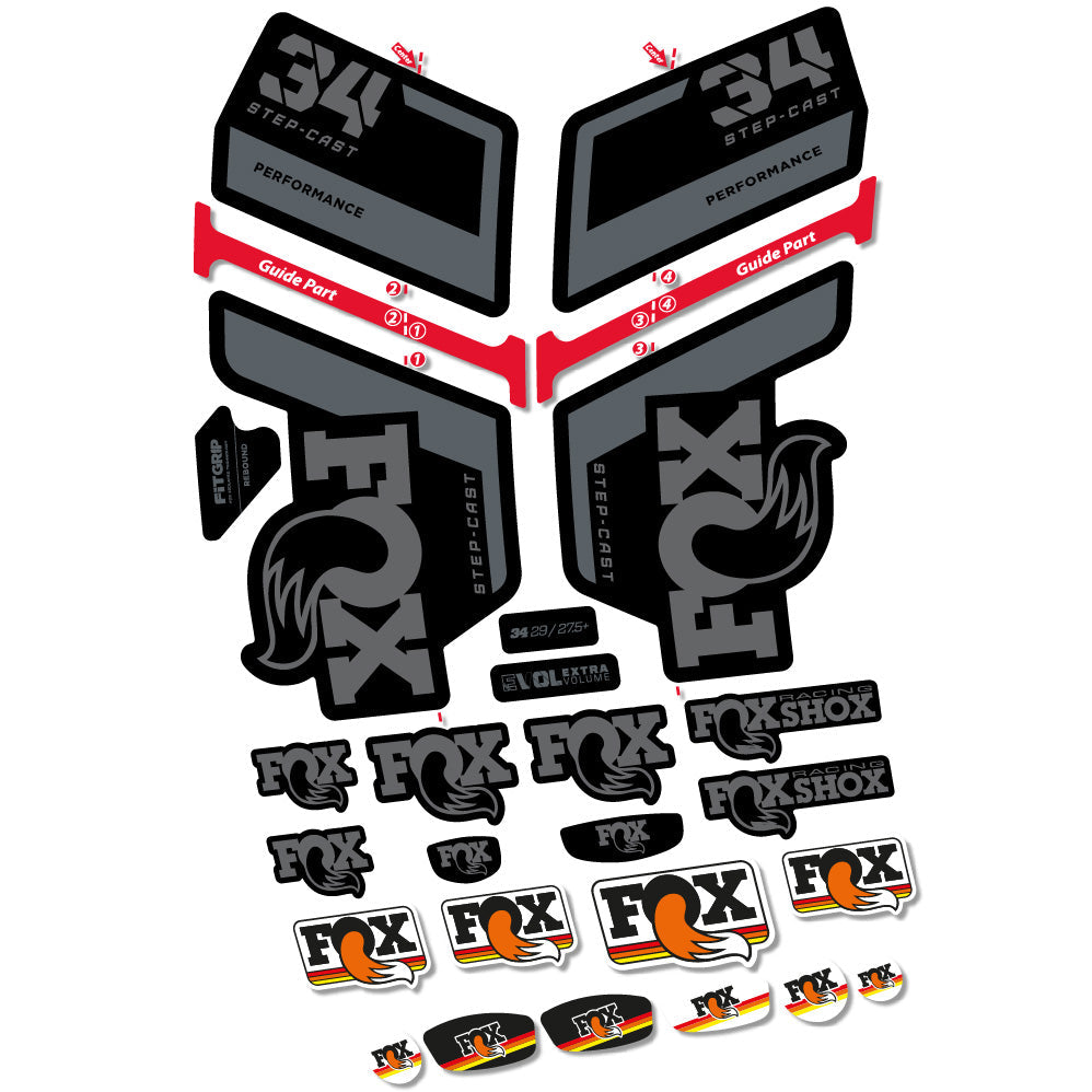 Autocollant FOX 34 Step Cast Performance, Fourche 29, Autocollant vélo vinyle