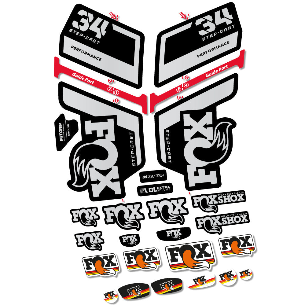 Autocollant FOX 34 Step Cast Performance, Fourche 29, Autocollant vélo vinyle