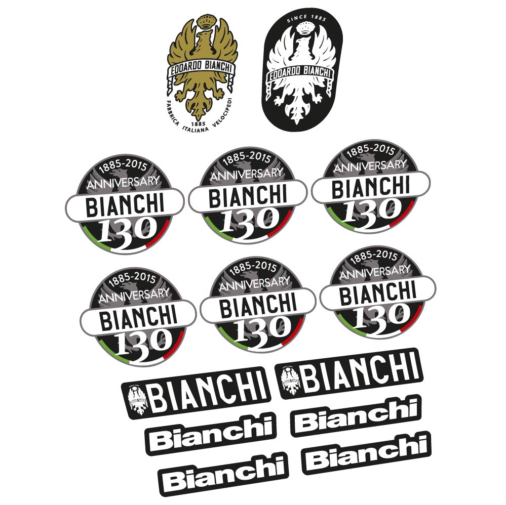 Autocollant Bianchi 130e anniversaire, Cadre classique, Autocollant Vélo vinyle