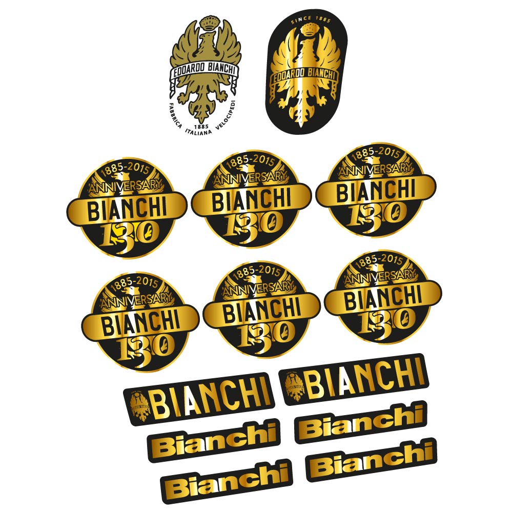 Autocollant Bianchi 130e anniversaire, Cadre classique, Autocollant Vélo vinyle