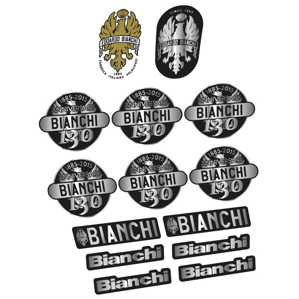 Autocollant Bianchi 130e anniversaire, Cadre classique, Autocollant Vélo vinyle