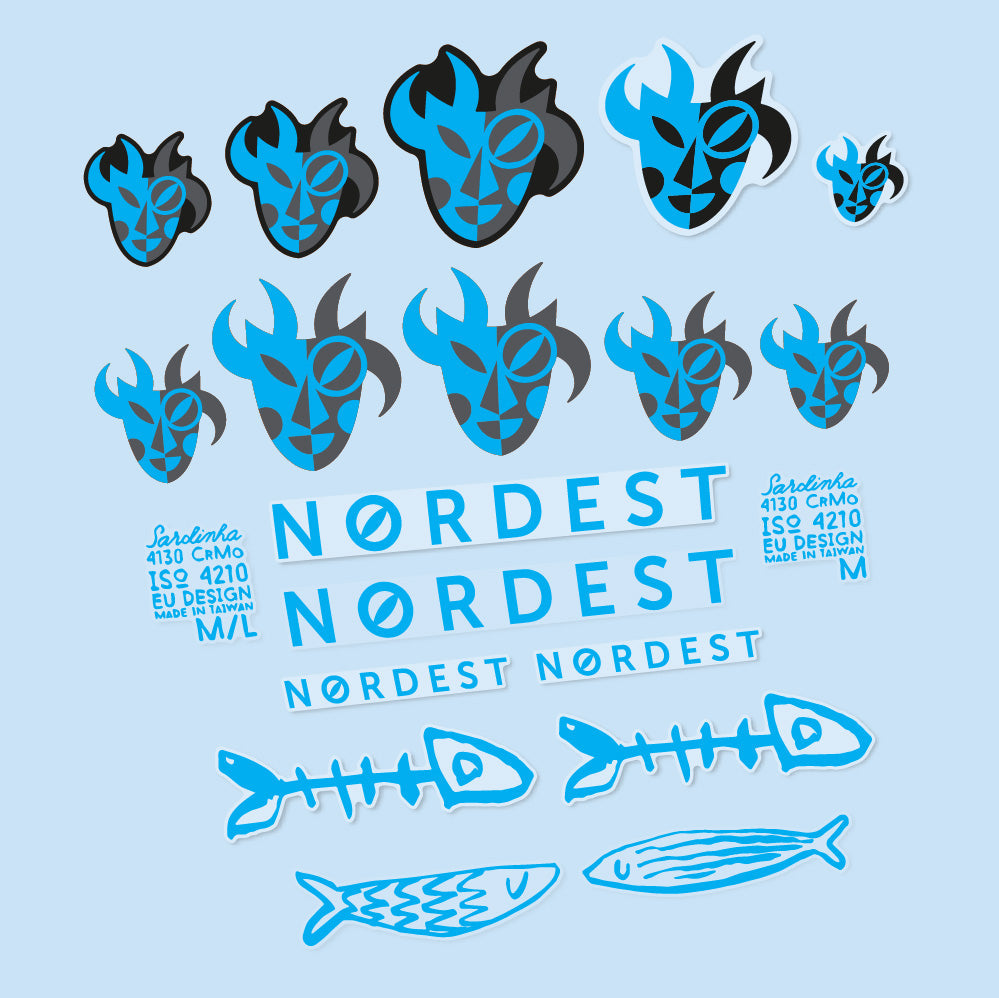 Autocollant Nordest Sardinha 2, Cadre, Vélo vinyle autocollant