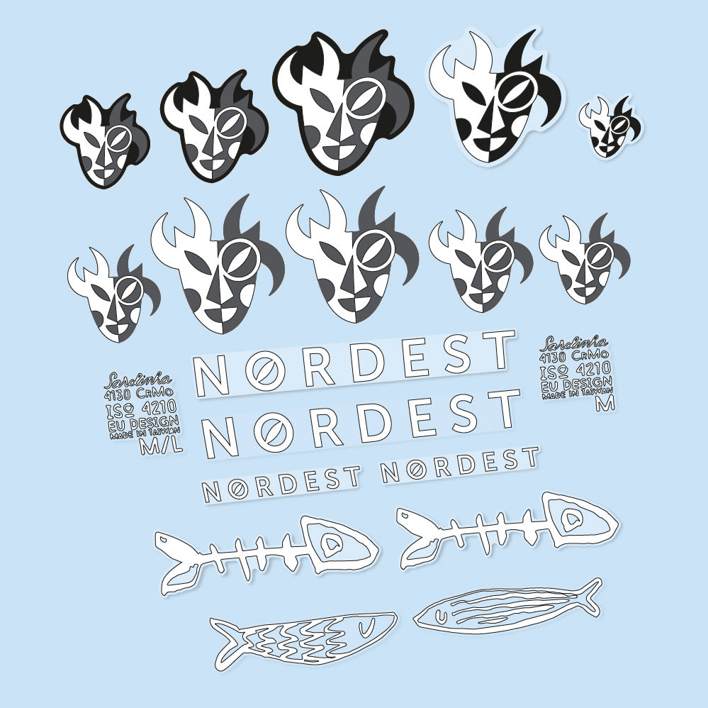 Autocollant Nordest Sardinha 2, Cadre, Vélo vinyle autocollant