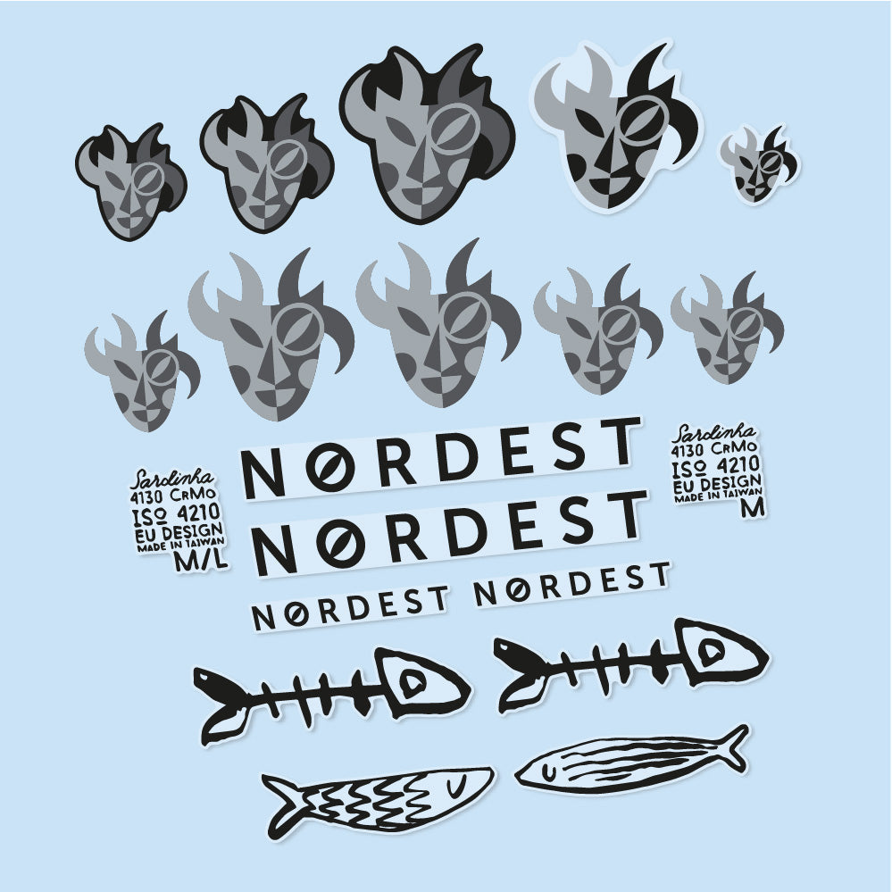 Autocollant Nordest Sardinha 2, Cadre, Vélo vinyle autocollant
