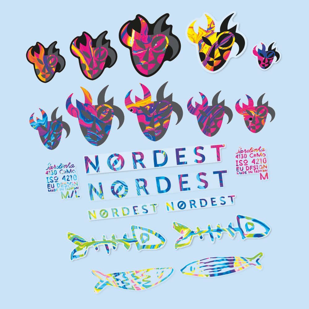 Autocollant Nordest Sardinha 2, Cadre, Vélo vinyle autocollant
