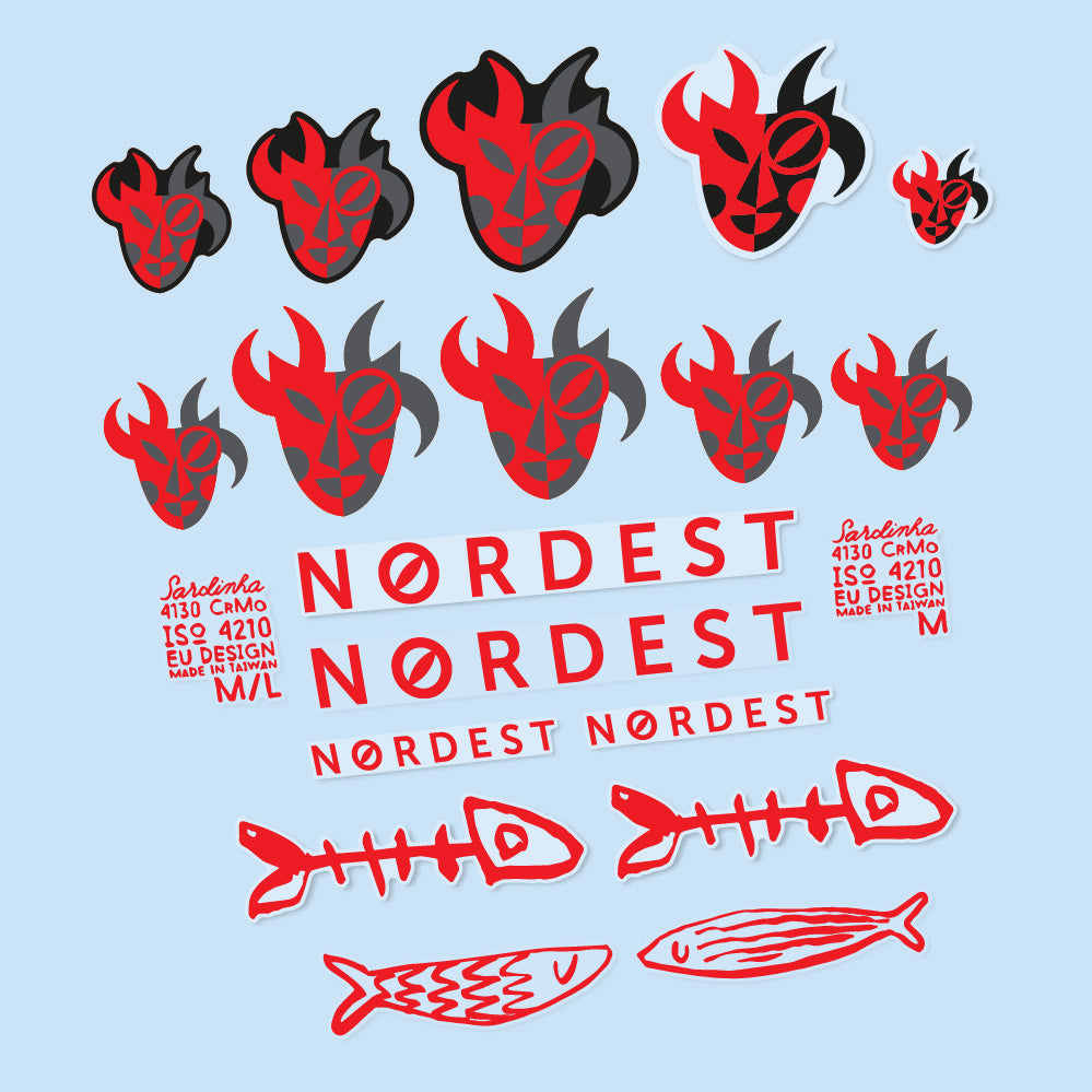Autocollant Nordest Sardinha 2, Cadre, Vélo vinyle autocollant