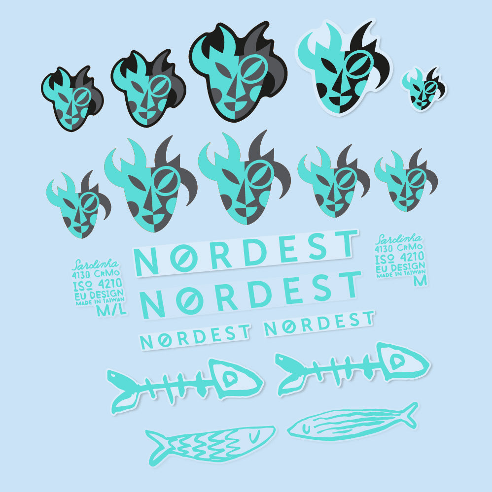 Autocollant Nordest Sardinha 2, Cadre, Vélo vinyle autocollant