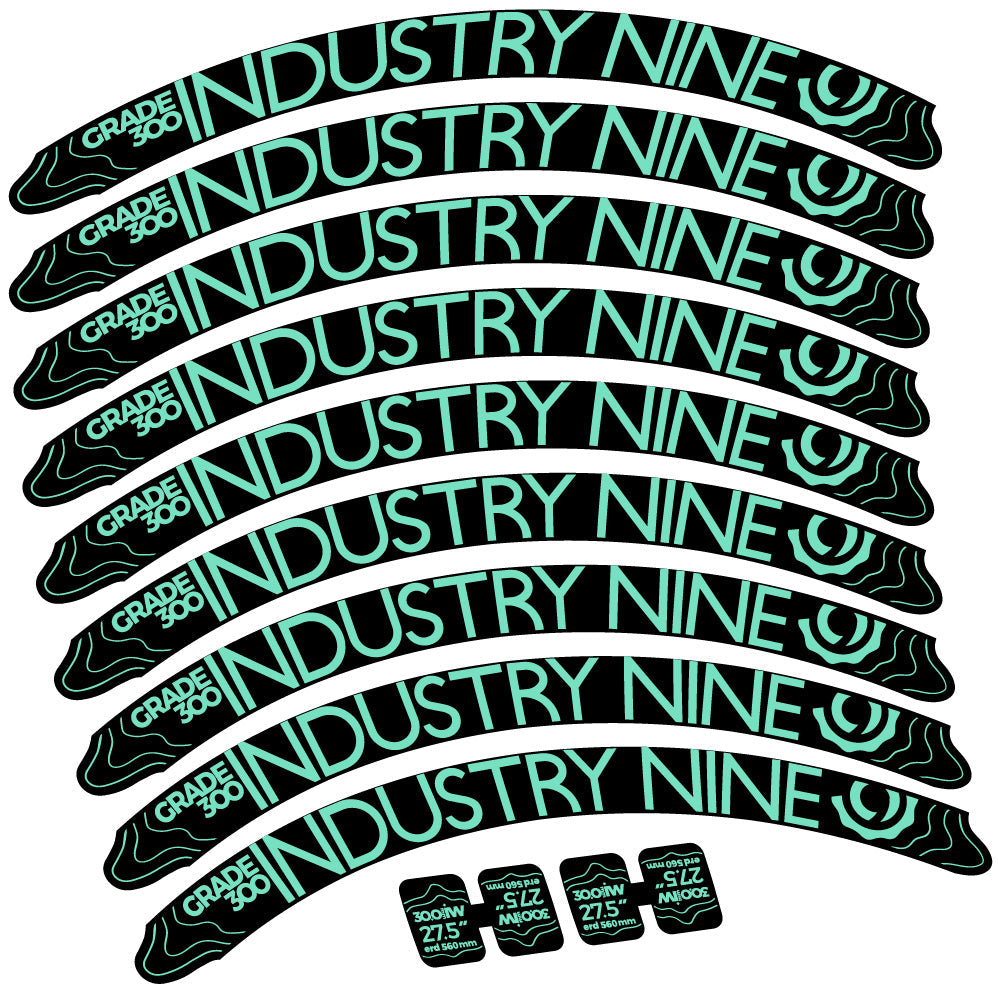 Autocollant Industry Nine Grade 300, Roues VTT 27.5, Autocollant Vélo vinyle