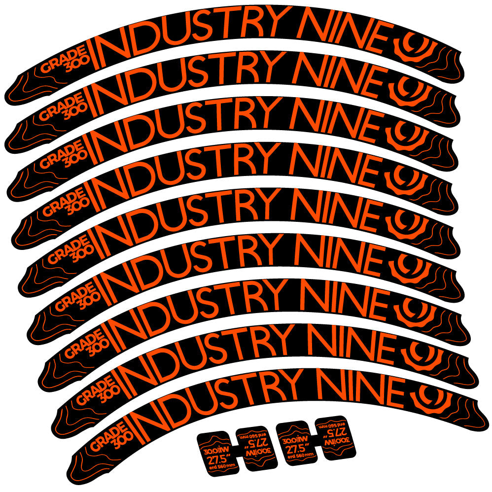 Autocollant Industry Nine Grade 300, Roues VTT 27.5, Autocollant Vélo vinyle