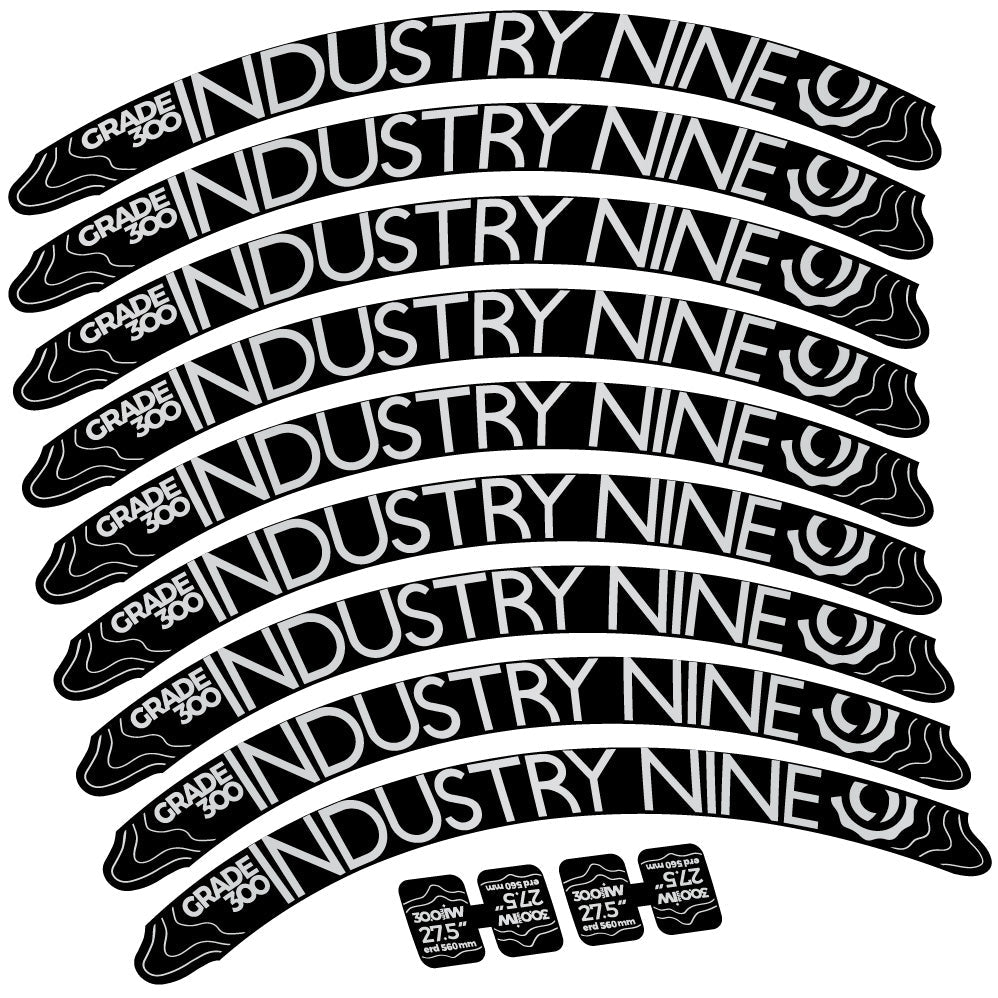 Autocollant Industry Nine Grade 300, Roues VTT 27.5, Autocollant Vélo vinyle